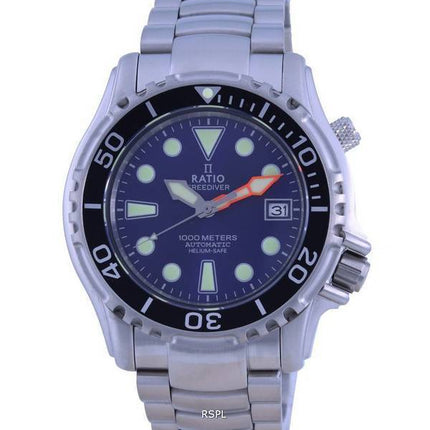 Ratio FreeDiver Helium Safe 1000M Blue Dial Stainless Steel Automatic 1066KE26-33VA-BLU Men's Watch