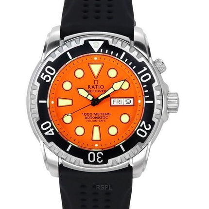 Ratio FreeDiver Version 02 Helium Safe 1000M Sapphire Automatic Orange Dial 1068HA90-34VA-ORG-V02 Men's Watch