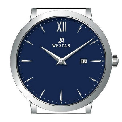 Westar Profile Leather Strap Blue Dial Quartz 50214STN104 Mens Watch