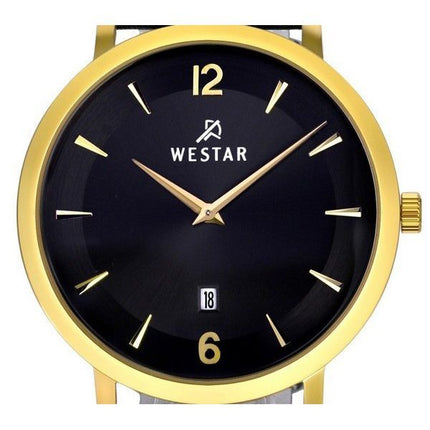 Westar Profile Leather Strap Black Dial Quartz 50219GPN103 Mens Watch