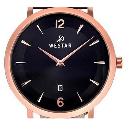 Westar Profile Leather Strap Black Dial Quartz 50219PPN623 Mens Watch