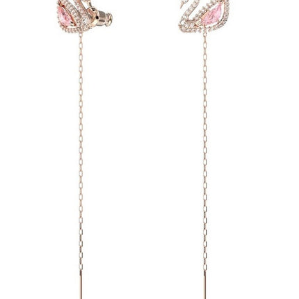 Swarovski Swan Drop Rose Gold-Tone Earrings 5469990 For Women