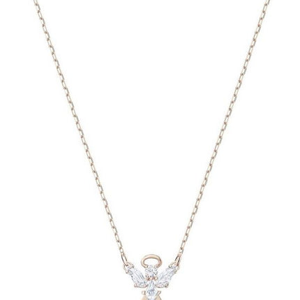 Swarovski Magic Angel Cubic Zirconia Stone Rose Gold Plated Necklace 5498966 For Women