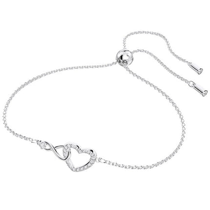 Swarovski Hyperbola Infinity And Heart Rhodium Bracelet 5524421 For Women