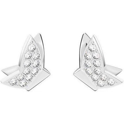 Swarovski Lilia Butterfly Rhodium Plated Stud Earrings With White Crystal 5636424 For Women