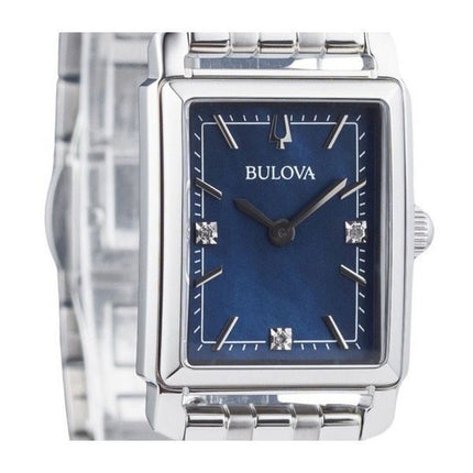 Bulova Classic Sutton Diamond Accent Stainless Steel Blue Dial Quartz 96P245 Women's Watch