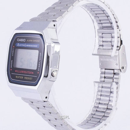 Casio Digital Alarm Chrono Stainless Steel A168WA-1WDF A168WA-1W Unisex Watch