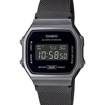 Casio Vintage Digital Stainless Steel Mesh Bracelet Quartz A168WEMB-1B Unisex Watch