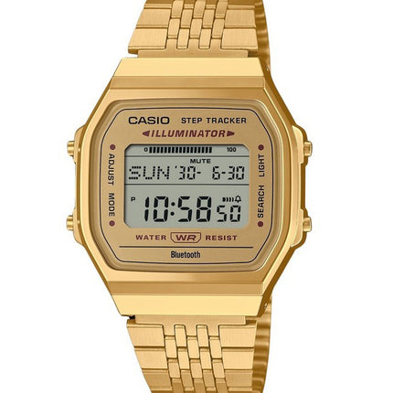 Casio Vintage Digital Smartphone Link Gold Tone Stainless Steel Quartz ABL-100WEG-9A Unisex Watch