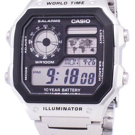 Casio Digital World Time WR100M AE-1200WHD-1AVDF AE-1200WHD-1AV Mens Watch