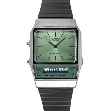 Casio Vintage Analog Digital Stainless Steel Green Dial Quartz AQ-800ECGG-3A Mens Watch