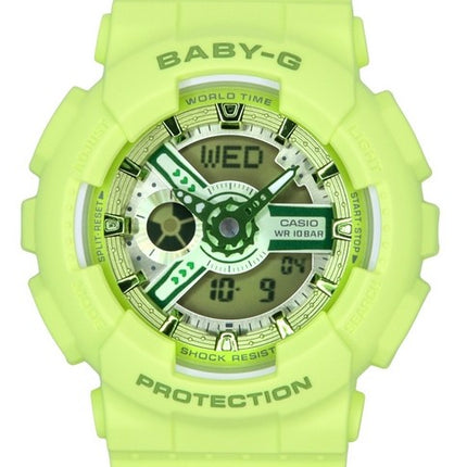 Casio Baby-G Analog Digital Green Resin Strap Green Dial Quartz BA-110YK-3A 100M Women's Watch