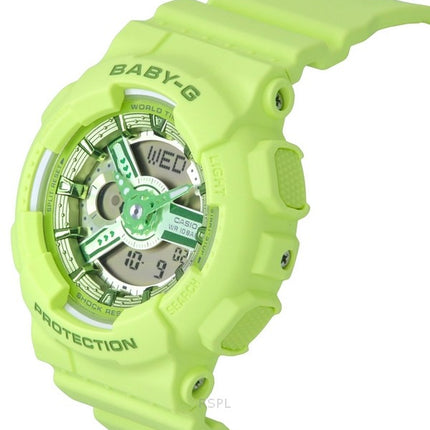 Casio Baby-G Analog Digital Green Resin Strap Green Dial Quartz BA-110YK-3A 100M Women's Watch