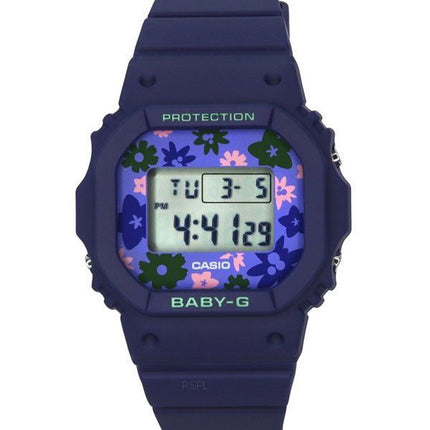 Casio Baby-G Retro Flower Field Digital Blue Resin Strap Quartz BGD-565RP-2 100M Womens Watch