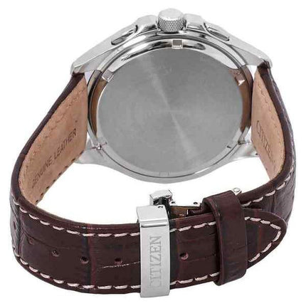 Citizen Eco-Drive Perpetual GMT Leather Strap Brown Dial BL8160-07X 100M Mens Watch