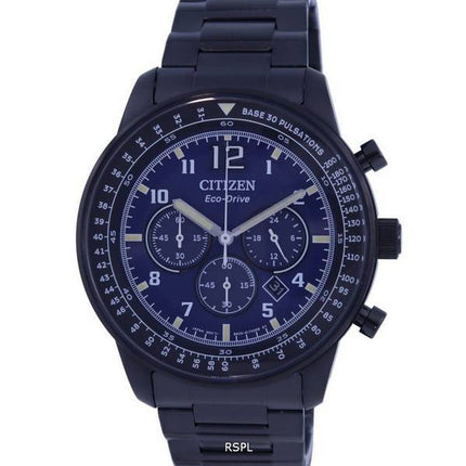 Citizen Chronograph Blue Dial Stainless Steel Eco-Drive CA4505-80M 100M Mens Watch