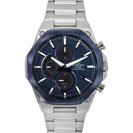 Casio Edifice Analog Slim Line With Sapphire Crystal Chronograph Blue Dial Solar EFS-S570DB-2A 100M Mens Watch