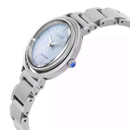 Citizen L Eco-Drive Stainless Steel Blue Mother Of Pearl Dial EM1100-84D Women's Watch