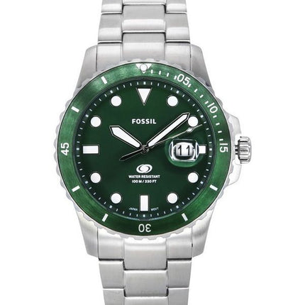 Fossil Blue Dive Stainless Steel Green Dial Quartz FS6033 100M Men's Watch