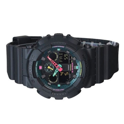 Casio G-Shock Analog Digital Multi Fluorescent Accents Series Resin Strap Black Dial Quartz GA-100MF-1A 200M Men's Watch