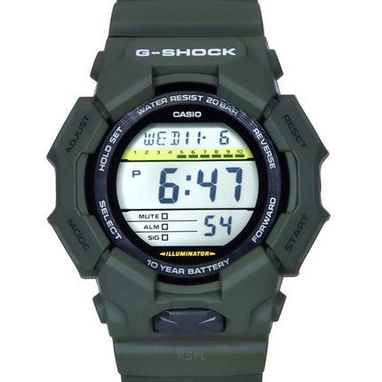 Casio G-Shock Digital Bio-Based Green Resin Strap Black Dial Quartz GD-010-3 200M Men's Watch