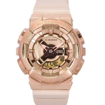 Casio G-Shock Analog Digital Resin Strap Rose Gold Tone Quartz GM-S110PG-4A 200 Women's Watch