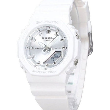 Casio G-Shock Analog Digital White Resin Bio Based Strap Silver Dial Quartz GMA-P2100VA-7A 200M Womens Watch