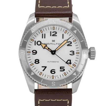 Hamilton Khaki Field Expedition Leather Strap White Dial Automatic H70225510 100M Men's Watch