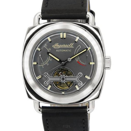 Ingersoll The Nashville Leather Strap Grey Open Heart Dial Automatic I13002 Mens Watch