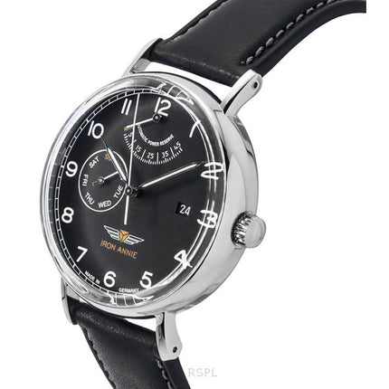 Iron Annie Amazonas Impression Leather Strap Black Dial Automatic 59602 Men's Watch