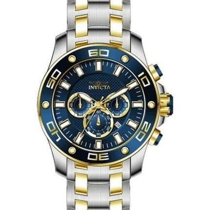 Invicta Pro Diver Scuba Chronograph Two Tone Stainless Steel Blue Dial Quartz 26082 100M Men's Watch