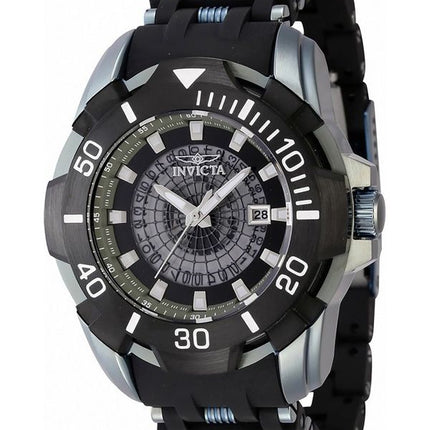 Invicta Sea Spider Stainless Steel And Polyurethane Strap Transparent Black Dial 44130 100M Men's Watch