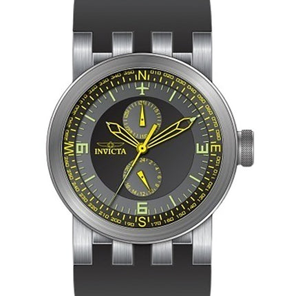 Invicta DNA Silicone Strap Grey And Black Multifunction Dial Quartz 44225 100M Men's Watch