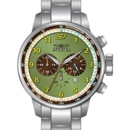 Invicta S1 Rally Chronograph Stainless Steel Green Dial Quartz 44951 100M Men's Watch