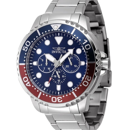 Invicta Pro Diver Stainless Steel Blue And Red Pepsi Bezel Blue Dial Quartz 47227 Men's Watch