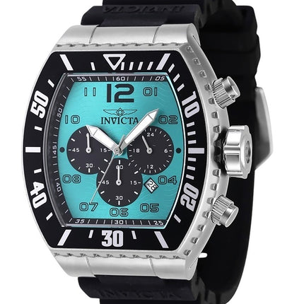 Invicta Pro Diver Chronograph Silicone Strap Turquoise Dial Quartz 47285 100M Men's Watch