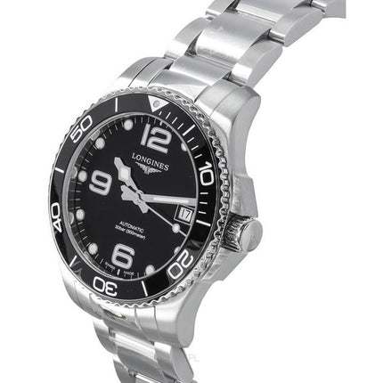 Longines HydroConquest Stainless Steel Black Dial Automatic Diver's L3.780.4.56.6 300M Men's Watch