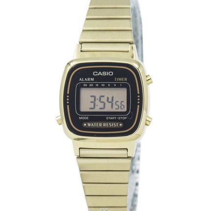 Casio Digital Stainless Steel Alarm Timer LA670WGA-1DF LA670WGA-1 Womens Watch