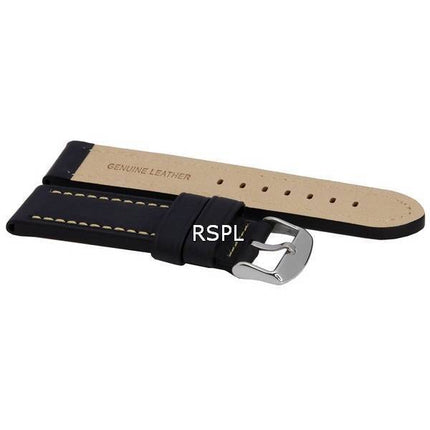 Black Ratio Brand Leather Strap 22mm For SKX007, SKX009, SKX011, SRP497, SRP641