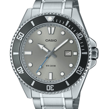 Casio Standard Analog Stainless Steel Grey Dial Quartz MDV-107D-8AV 200M Men's Watch