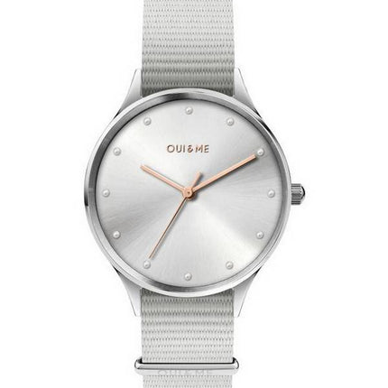 Oui  Me Petite Bichette Silver Sunray Dial Nylon Strap Quartz ME010202 Womens Watch