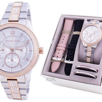 Michael Kors Runway Diamond Accents Quartz MK6727 With Strap Gift Set Women's Watch