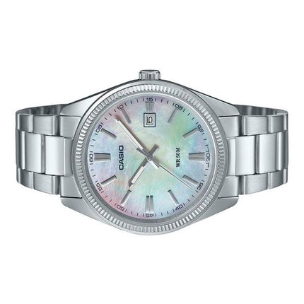 Casio Standard Analog Ion Plated Stainless Steel Mother Of Pearl Quartz MTP-1302DS-7AV Men's Watch