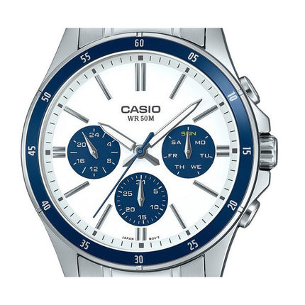 Casio Standard Analog Ion Plated Stainless Steel White Dial Quartz MTP-1374D-7A2V Men's Watch