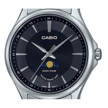 Casio Standard Analog Moon Phase Black Dial Quartz MTP-M100D-1A Mens Watch