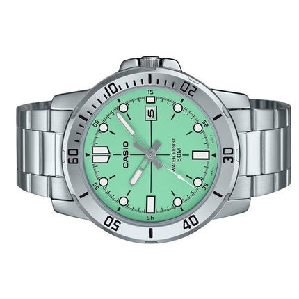 Casio Standard Analog Stainless Steel Mint Green Dial Quartz MTP-VD01D-3E1V Men's Watch