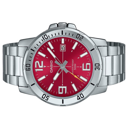 Casio Standard Analog Stainless Steel Red Dial Quartz MTP-VD01D-4BV Men's Watch