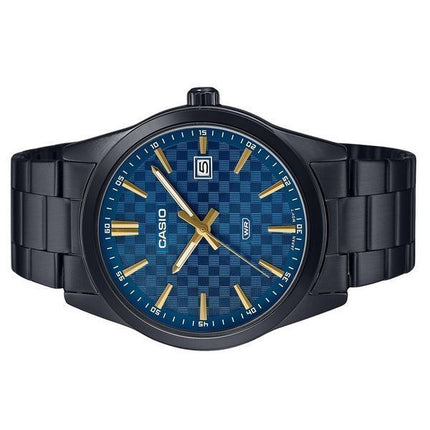 Casio Standard Analog Black Ion Plated Stainless Steel Blue Dial Quartz MTP-VD03B-2A Men's Watch