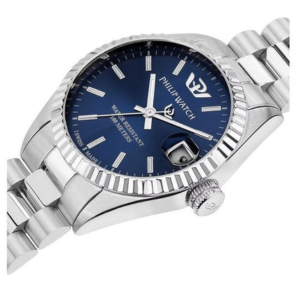 Philip Watch Caribe Urban Stainless Steel Blue Sunray Dial Quartz R8253597590 100M Womens Watch