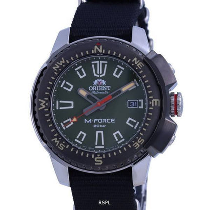 Orient M-Force Green Dial Stainless Steel Automatic Divers RA-AC0N03E10B 200M Mens Watch